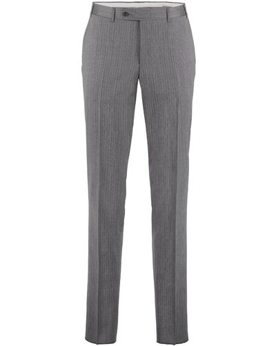 Canali Tailored Wool Trousers - Grey