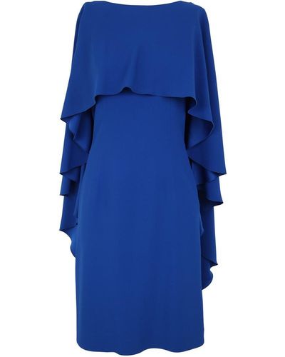 Alberta Ferretti Mini Dress With Ruffles - Blue