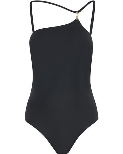 Tory Burch One-Shoulder Swimsuit - Black