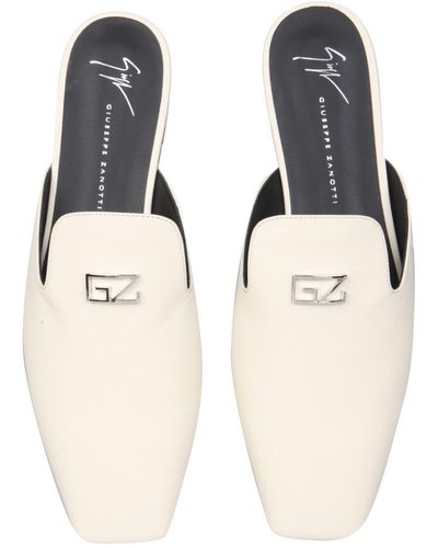 Giuseppe Zanotti Leather Slippers - White