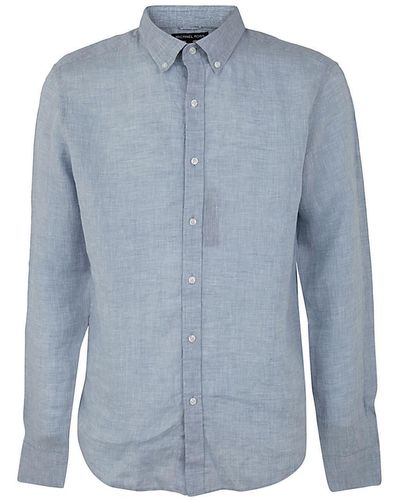 Michael Kors Long Sleeved Linen Shirt Clothing - Blue