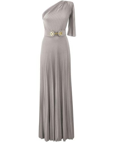 Elisabetta Franchi One-Shoulder Carpet Dress - Grey