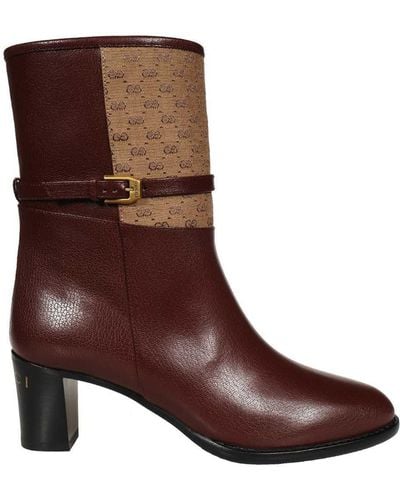 Gucci GG Leather Boots - Brown