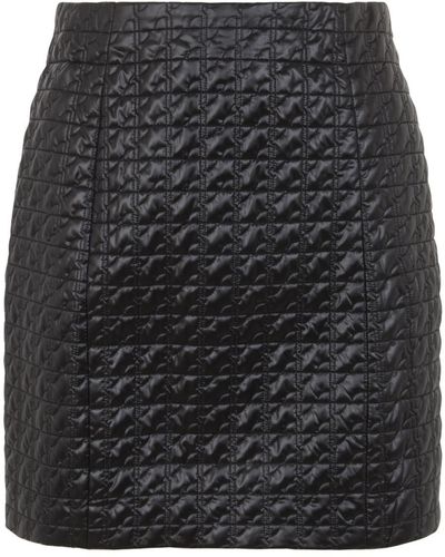 Patou Quilted Shell Miniskirt - Black