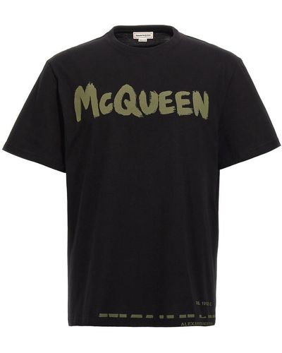 Alexander McQueen Mcqueen Graffiti T-Shirt - Black