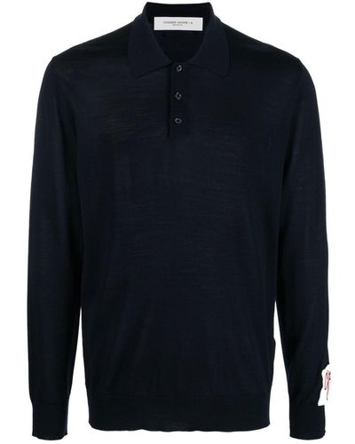 Golden Goose Virgin Wool Polo Shirt - Blue