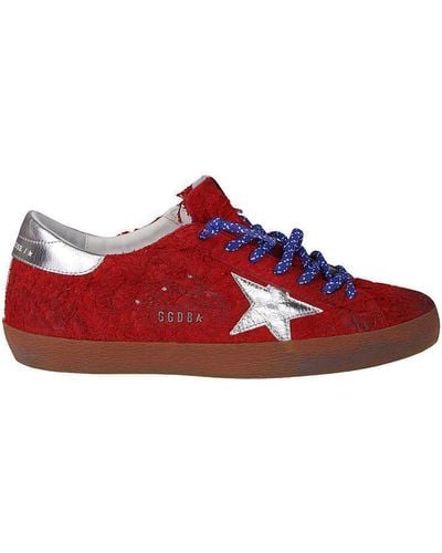 Golden Goose Super-star Long Hair Suede Upper The - Red