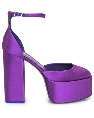 Paris Texas Dalilah Satin Platform Sandals - Purple