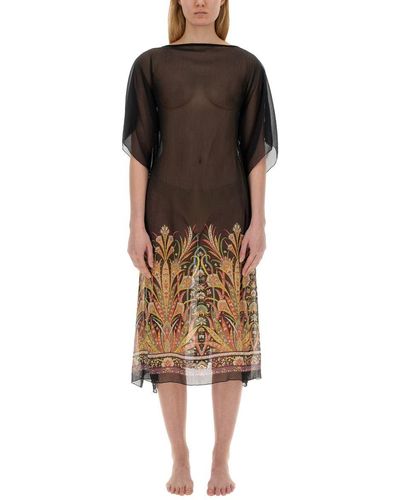 Etro Caftan With Print - Brown