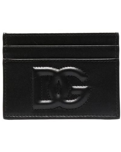 Dolce & Gabbana Card Holder With Embossed Logo - Black