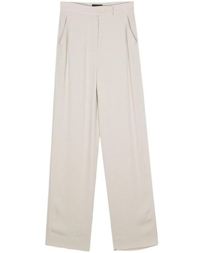 EA7 High-Waisted Trousers - White