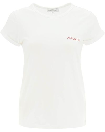 Maison Labiche Poitou T-shirt With Amour Embroidery - White