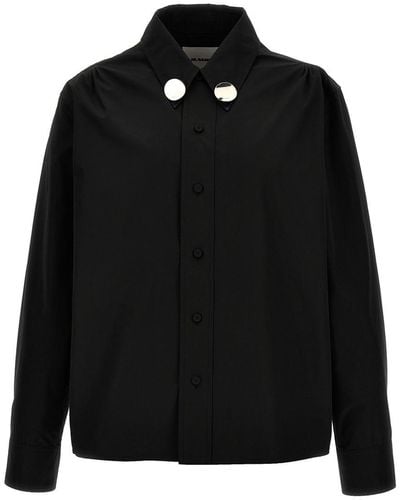 Jil Sander Jewel Detail Shirt - Black