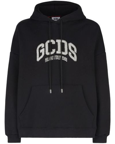 Gcds Logo Bling Loose Hoodie - Black