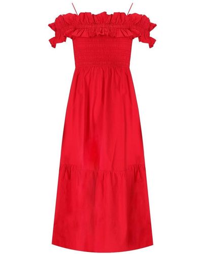 Ganni Smock Dress - Red