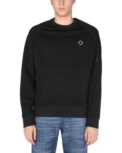 Ma Strum Sweatshirt With Embroidered Logo - Black