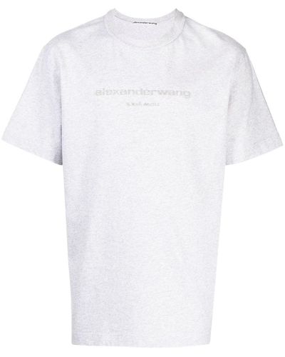 Alexander Wang Glitter-effect Short-sleeve T-shirt - White