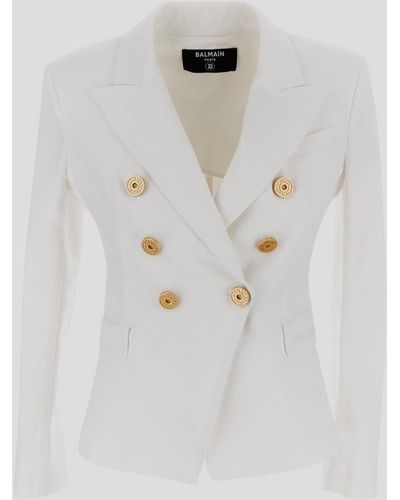 Balmain 6-button Denim Jacket - White