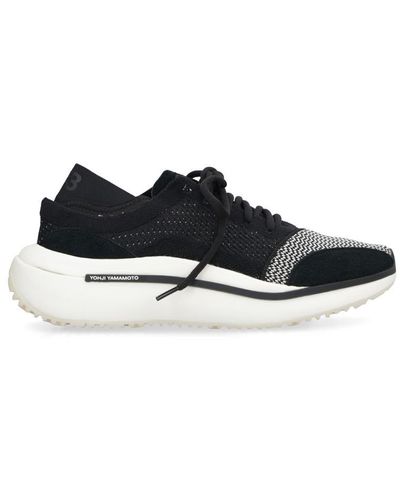 Y-3 Qisan Knitted Low-top Sneakers - Black