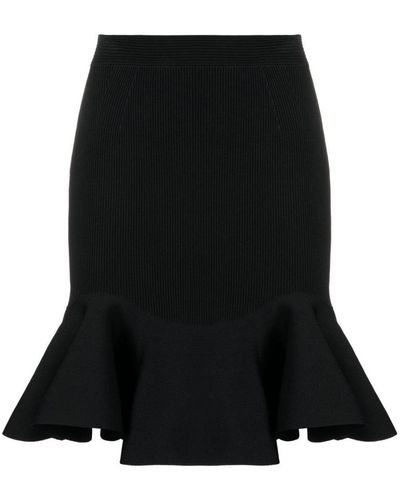 Alexander McQueen Flounced Mini Skirt - Black