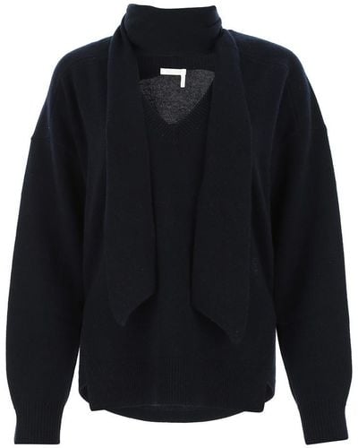 Chloé Cut-out Detailed Sweater - Blue