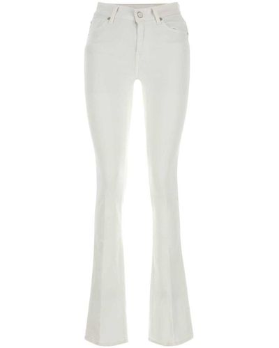 7 For All Mankind Stretch Denim Bootcut Jeans - White