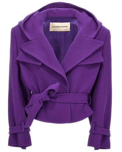 Alexandre Vauthier Cropped Blazer Jackets Purple