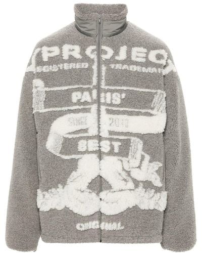 Y. Project Jacket With Graphic Print - Grey