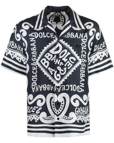 Dolce & Gabbana Printed Silk Shirt - Black