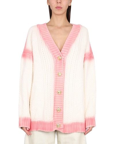 Palm Angels Patent Leather Effect Palm Cardigan - Pink