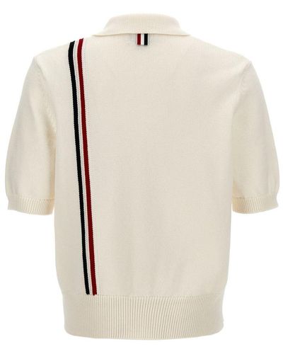 Thom Browne 'Jersey Stitch' Polo Shirt - Natural