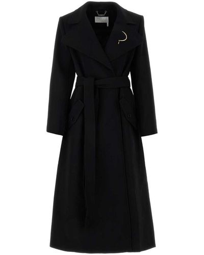 Chloé Belted Virgin Wool Coat - Black