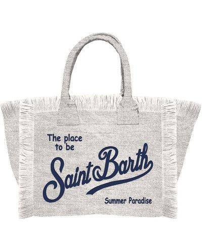 Saint Barth Mini Vanity Linen Bag - White