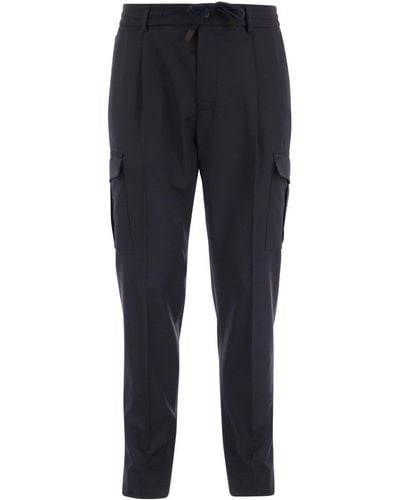 Peserico Cargo Trousers With Drawstring - Blue