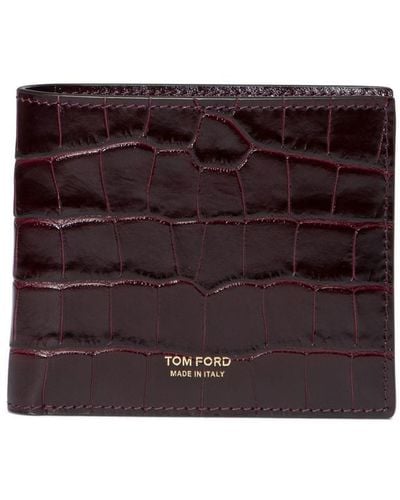 Tom Ford "croc T Line" Wallet - Purple