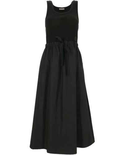 Moncler Cotton-blend Midi Dress - Black