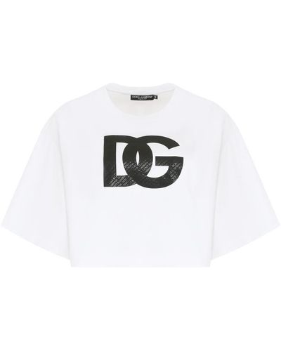 Dolce & Gabbana Knitted Crop Top - White