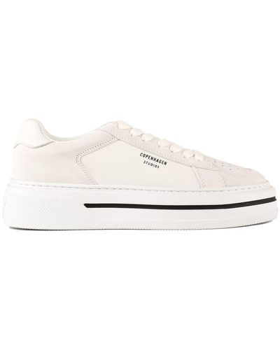 COPENHAGEN Smooth Leather And Suede Sneakers - White