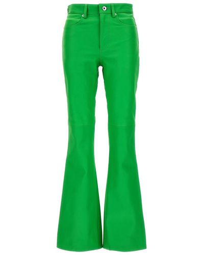 JW Anderson Leather Bootcut Trousers - Green