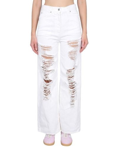 MSGM Jeans In Denim - White