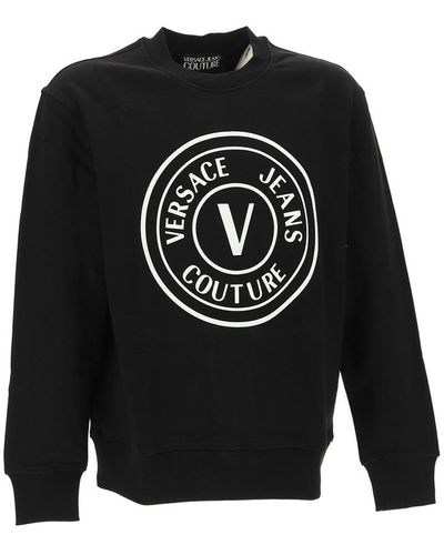 Versace Logo-print Cotton Sweater - Black