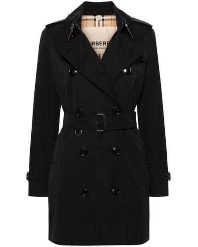 Burberry Kensington Cotton Trench Coat - Black