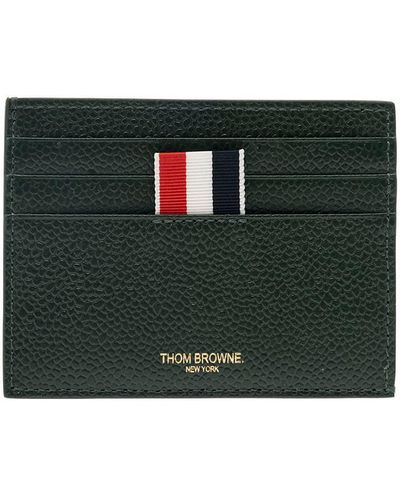 Thom Browne Single Card Holder W/ Note Compartment U0026 4 Bar - Black