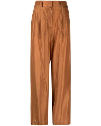 Forte Forte Trousers With Pleated Details - Brown