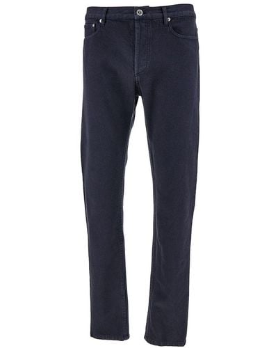 A.P.C. Grey Slim Five-pocket Jeans In Cotton Denim Man - Blue