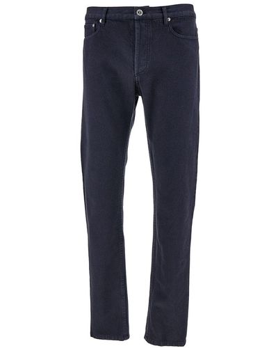 A.P.C. Gray Slim Five-pocket Jeans In Cotton Denim Man - Blue