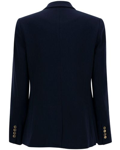 Michael Kors Single-Breasted Jacket With Golden Buttons - Blue