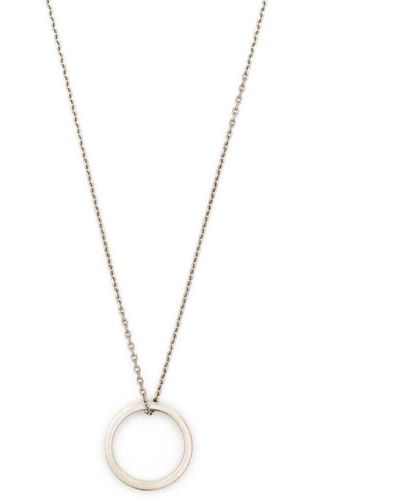 Maison Margiela Necklace With Ring Charm In Silver Woman - Metallic