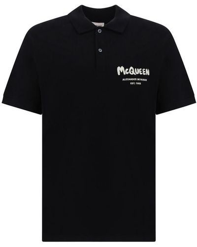 Alexander McQueen Polo Shirts - Black