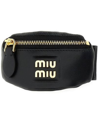 Miu Miu Bracelet With Mini Leather Clutch Bag - Black